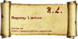 Magony Lantos névjegykártya